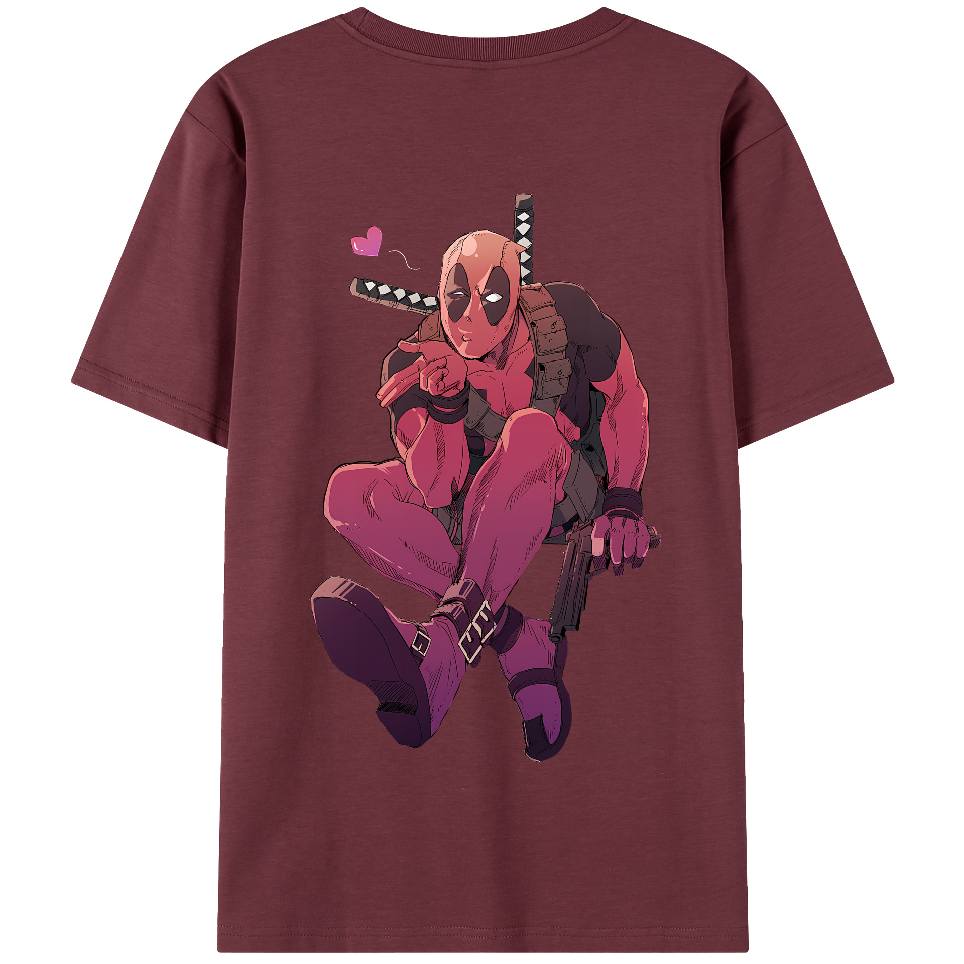（画像用） Deadpool デッドプール 綿100％半袖Tシャツ（背面プリント）